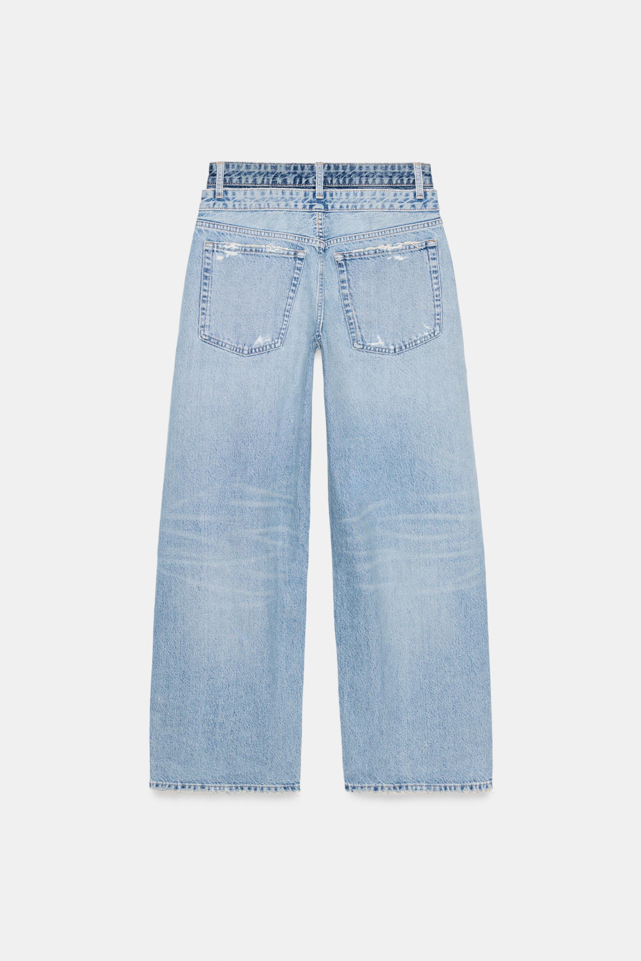 TRF DOUBLE WAIST MID-RISE STRAIGHT JEANS